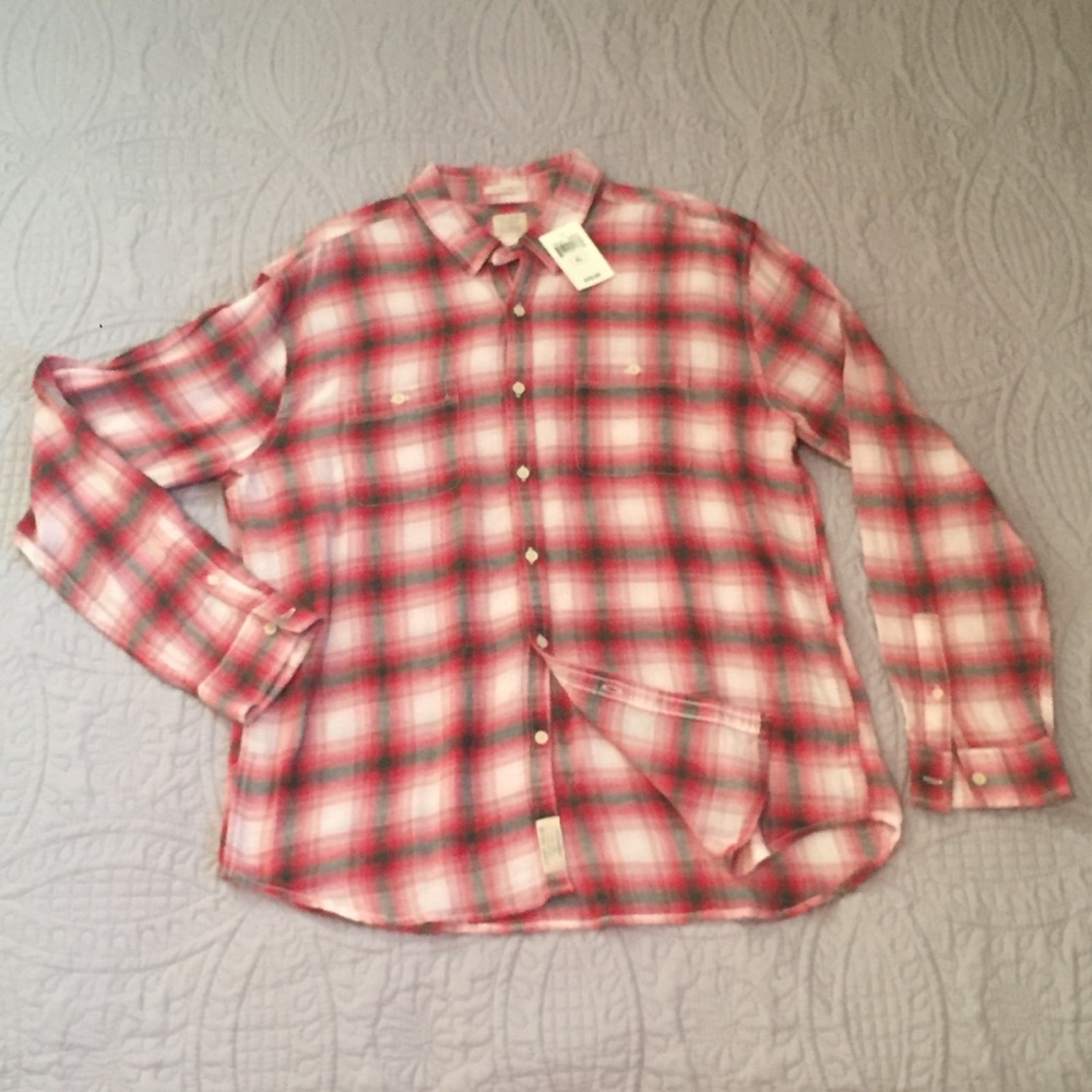 NWT Lucky Brand Long Sleeve Plaid Button Down